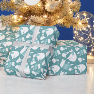 Festive Christmas polar bears pattern tiled Wrapping Paper