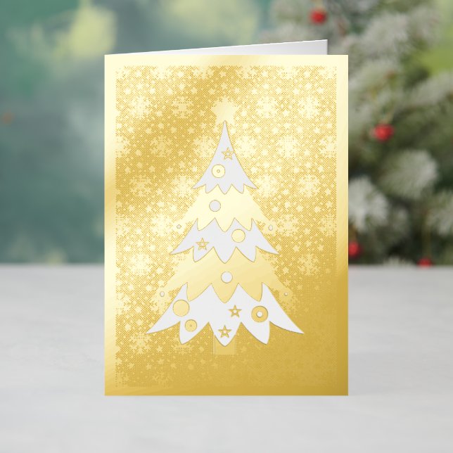 Festive Christmas Premium 5 x 7 Gold Foil Holiday Card (Holiday In Situ)