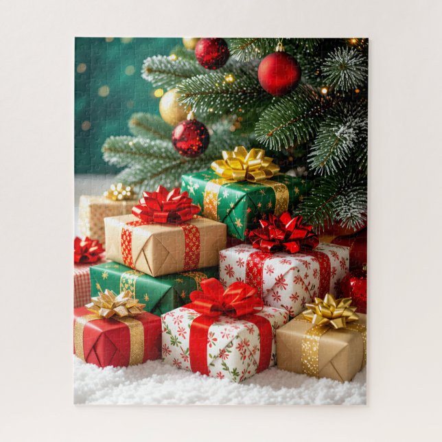 Festive Christmas Presents Under the Tree Jigsaw Puzzle (Vertical)