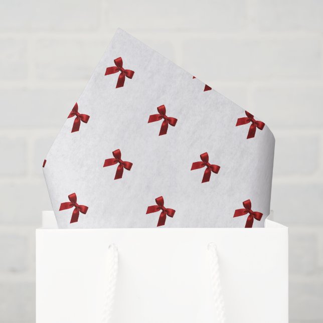 FESTIVE CHRISTMAS pretty simple red ribbon bow Tissue Paper (Gift Bag)