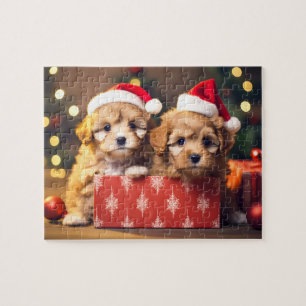 Festive Christmas Puppy Duo Jigsaw Puzzle