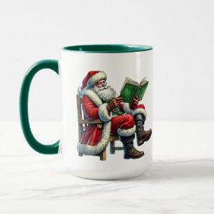 Festive Christmas reading Santa Mug