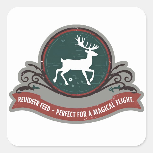 Festive Christmas reindeer food  Square Sticker (Front)