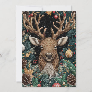 Festive Christmas Reindeer Greeting Card