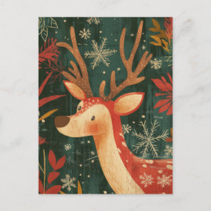 Festive Christmas Reindeer Greeting Card