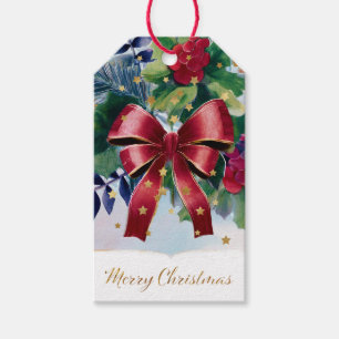 Festive Christmas Ribbon Holiday Gift Tag