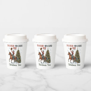 Festive Christmas rocking cowboy party Paper Cups
