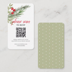 Festive Christmas RSVP w QR Code Enclosure Card