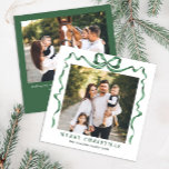 Festive Christmas Sage Green Bow Ribbon 2 Photo Holiday Card<br><div class="desc">Simply Elegant Stylish PHOTO Christmas Greeting Holiday Card.
 
Surprise and bring joy to your close ones and make the celebration unforgettable.

 For further customisation,  please click the "customise further" link and use our design tool to modify this template.</div>