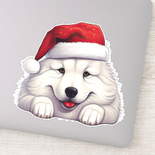 Festive Christmas Samoyed Kiss Cut