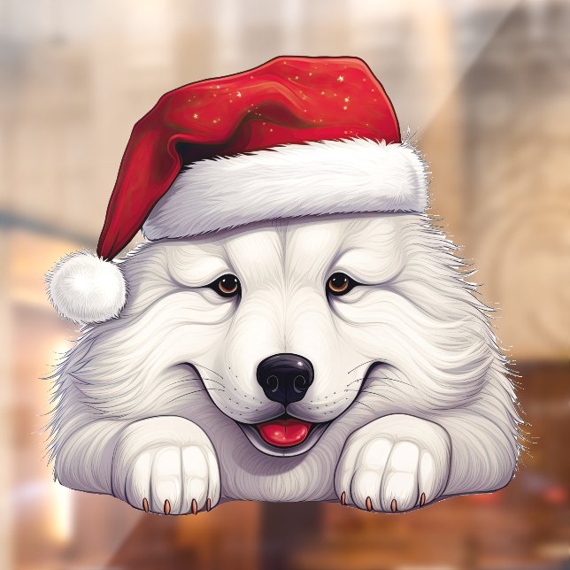 Festive Christmas Samoyed Window Cling (Sheet 2)