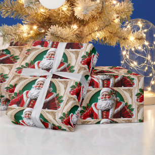 Festive Christmas Santa Claus Wrapping Paper