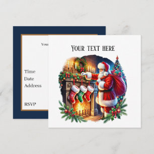 Festive Christmas Santa party Invitation