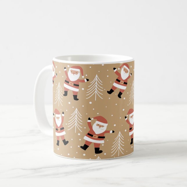 Festive Christmas Santa Snowy Celebration Coffee Mug (Front Left)