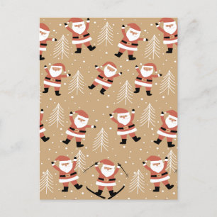 Festive Christmas Santa Snowy Celebration Holiday Postcard