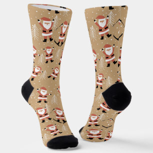 Festive Christmas Santa Snowy Celebration Socks