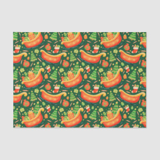 Festive Christmas Santa's Sleigh and Decorations  Tissue Paper