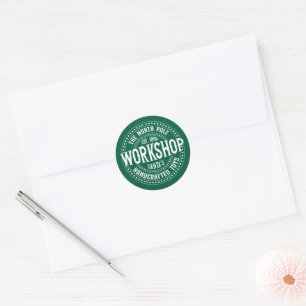 Festive Christmas Santa's Workshop Classic Round Sticker