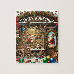 Festive Christmas Santa's workshop Jigsaw Puzzle