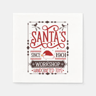 Festive Christmas Santa's workshop  Napkin