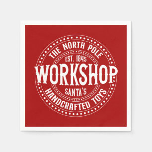 Festive Christmas Santa's workshop  Napkin