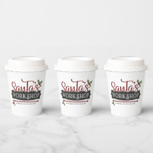 Festive Christmas Santa's workshop party Paper Cups