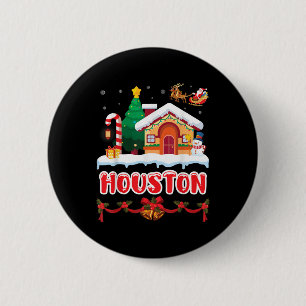 Festive Christmas Scene In Houston Winter Wonderla 6 Cm Round Badge