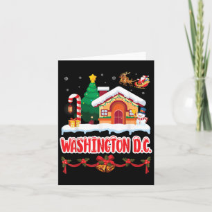 Festive Christmas Scene In Washington D.c. Winter Card