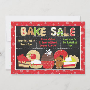 Festive Christmas School Bake Sale Invitation