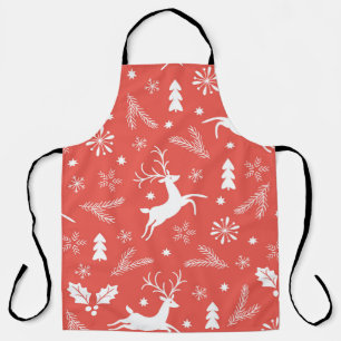 Festive Christmas Seamless Pattern Apron