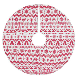 Festive Christmas seamless pattern. Brushed Polyester Tree Skirt