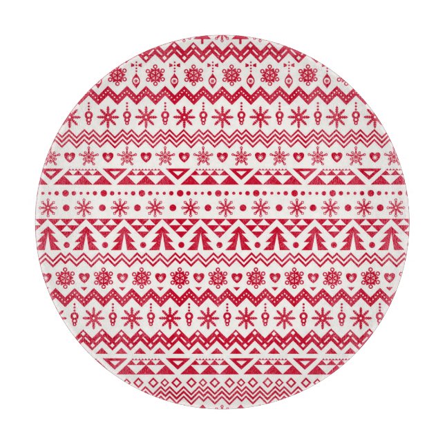 Festive Christmas seamless pattern. Cutting Board (Front)