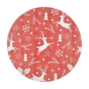 Festive Christmas Seamless Pattern Cutting Board