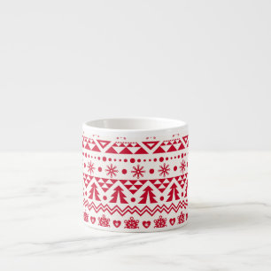 Festive Christmas seamless pattern. Espresso Cup