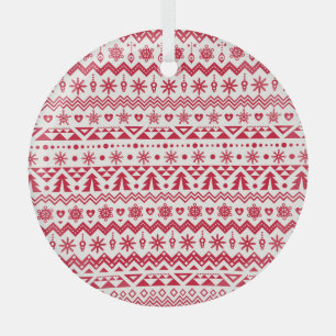 Festive Christmas seamless pattern. Glass Tree Decoration
