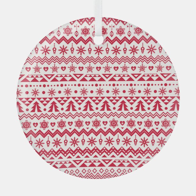 Festive Christmas seamless pattern. Glass Tree Decoration (Front)