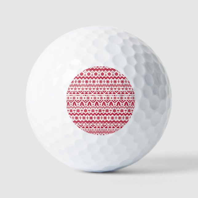 Festive Christmas seamless pattern. Golf Balls (Front)