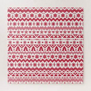 Festive Christmas seamless pattern. Jigsaw Puzzle