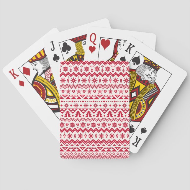Festive Christmas seamless pattern. Playing Cards (Back)