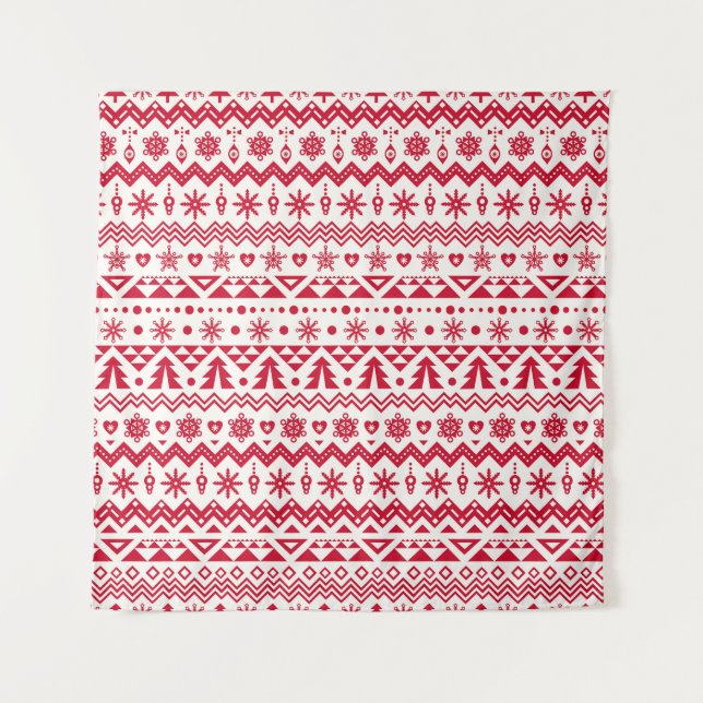 Festive Christmas seamless pattern. Tapestry (Front)