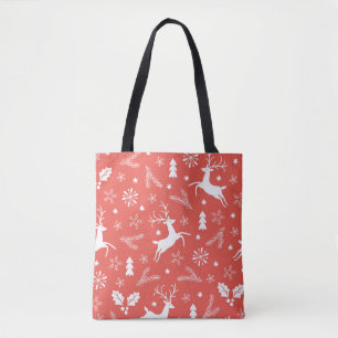 Festive Christmas Seamless Pattern Tote Bag