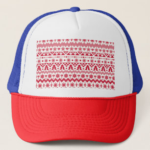 Festive Christmas seamless pattern. Trucker Hat