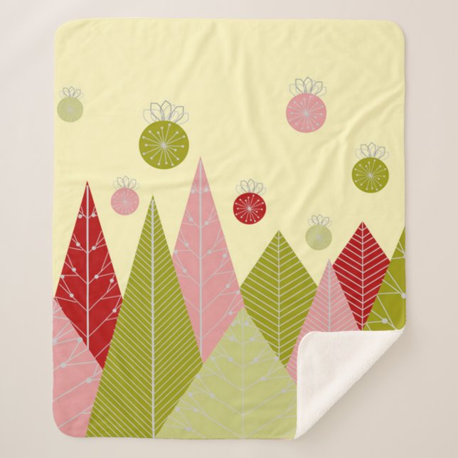 Festive Christmas  Sherpa Blanket (Front)