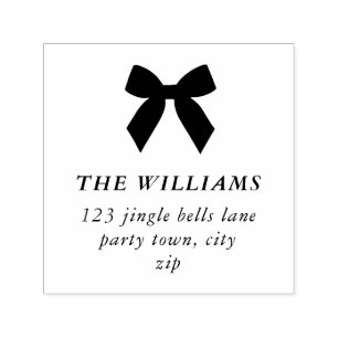 FESTIVE CHRISTMAS simple cute modern ribbon bow Self-inking Stamp