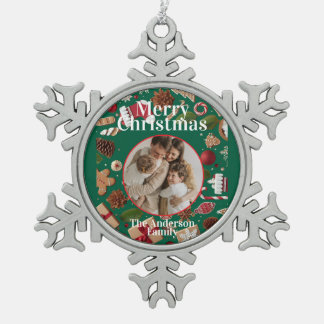 Festive Christmas Snowflake Framed Ornament