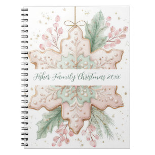 Festive Christmas Snowflake Memory Notebook