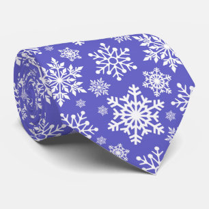 Festive Christmas snowflake pattern tie