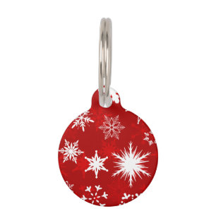 Festive Christmas snowflakes Pet Tag