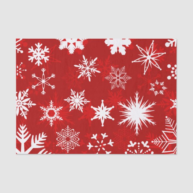 Festive Christmas snowflakes Tissue Paper (Front)