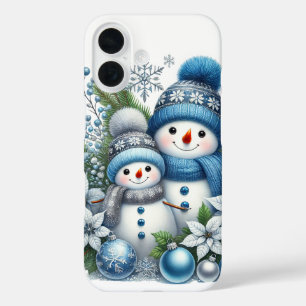 Festive Christmas snowman Holiday iPhone 16 Case
